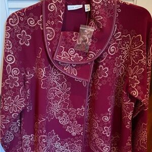 Women's Burgundy Floral Jacket